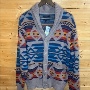 Men's Threadgrit Jesse Shall Collar Carigan/Sweater Aztec Southwestern